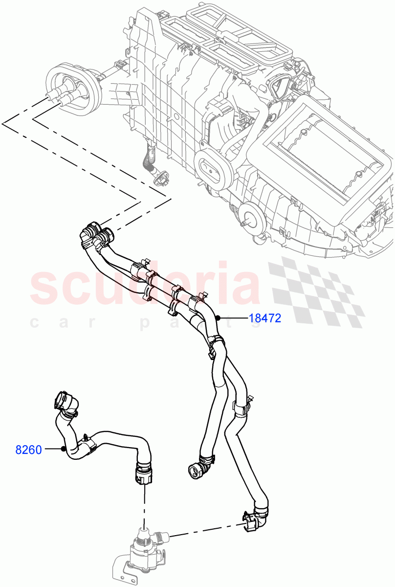 Heater Hoses (2.0L AJ21D4 Diesel Mid, With Ptc Heater, Less Heater) ((V) FROMMA000001) of Land Rover Land Rover Range Rover Velar (2017+) [2.0 Turbo Petrol AJ200P]