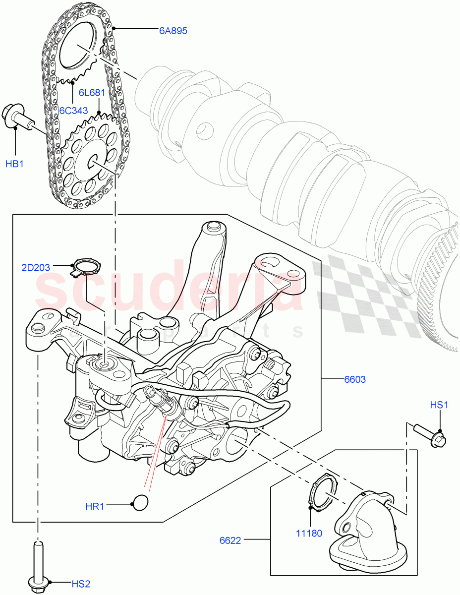 Oil Pump (1.5L AJ20P3 Petrol High, Changsu (China)) of Land Rover Land Rover Range Rover Evoque (2019+) [1.5 I3 Turbo Petrol AJ20P3]