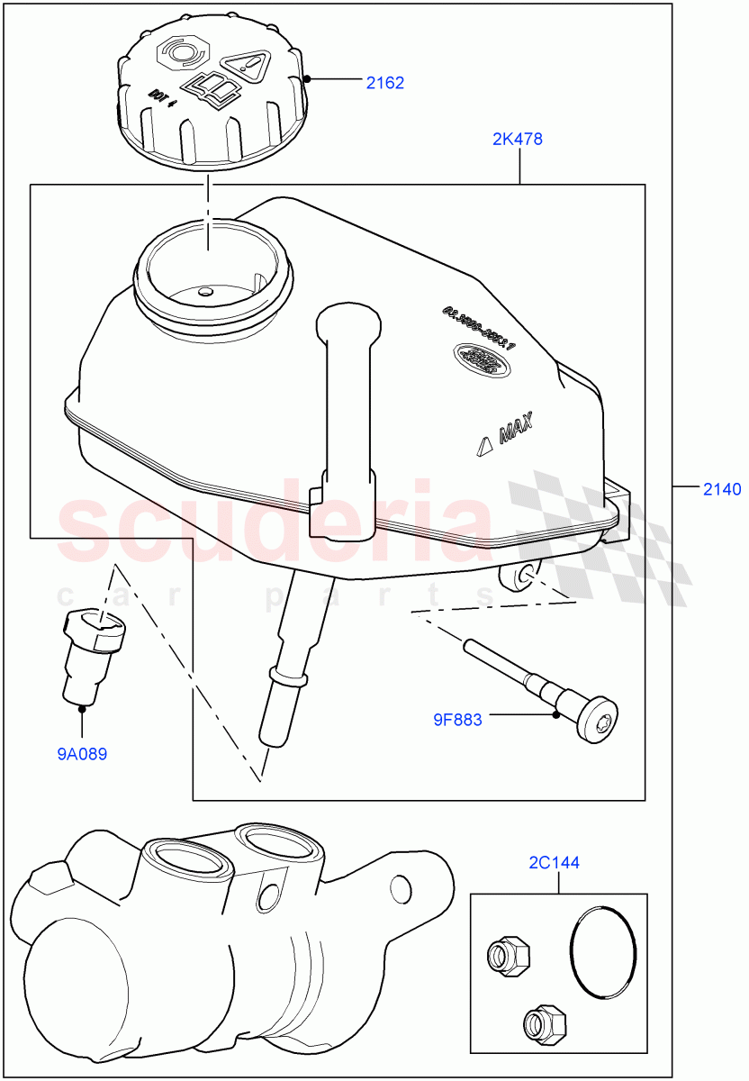 Master Cylinder - Brake System (Changsu (China)) ((V) FROMFG000001) of Land Rover Land Rover Discovery Sport (2015+) [1.5 I3 Turbo Petrol AJ20P3]