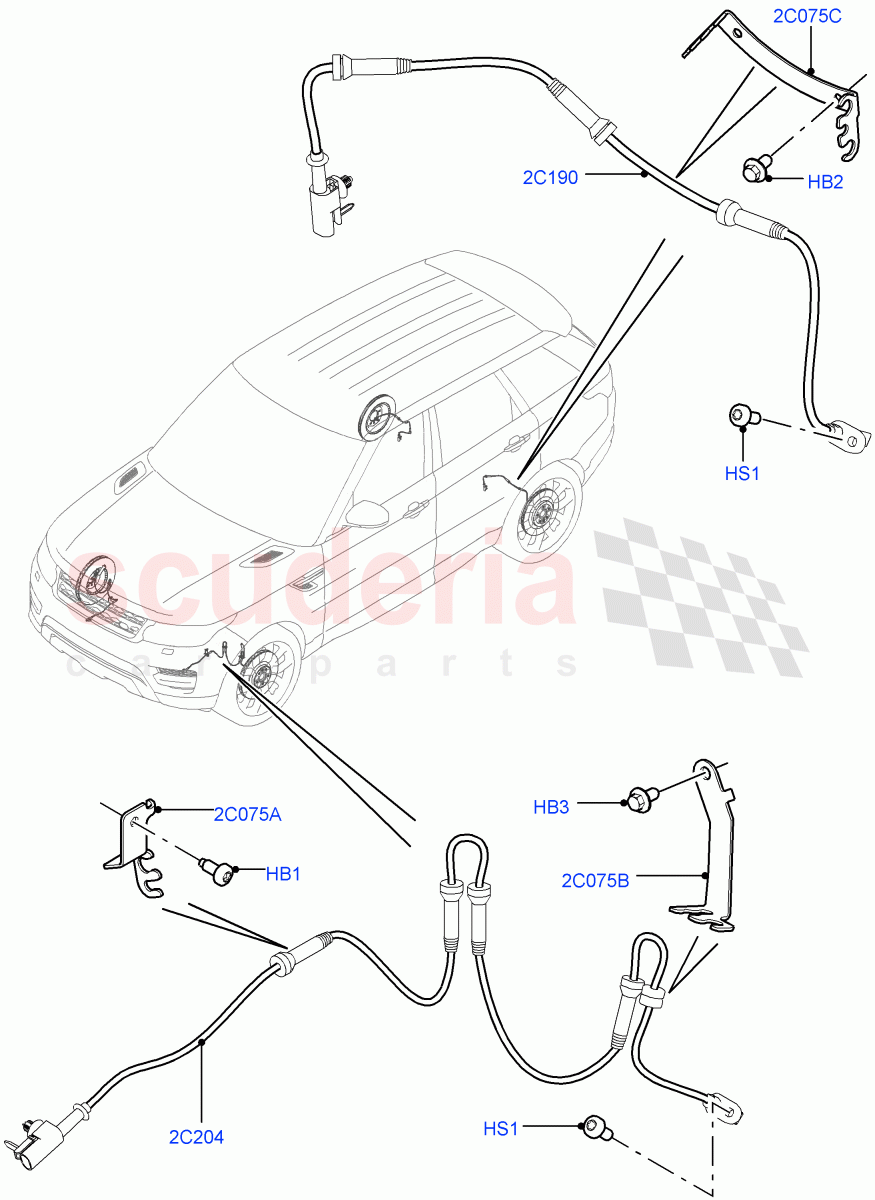 Anti-Lock Braking System (ABS/Speed Sensor) of Land Rover Land Rover Range Rover Sport (2014+) [5.0 OHC SGDI SC V8 Petrol]