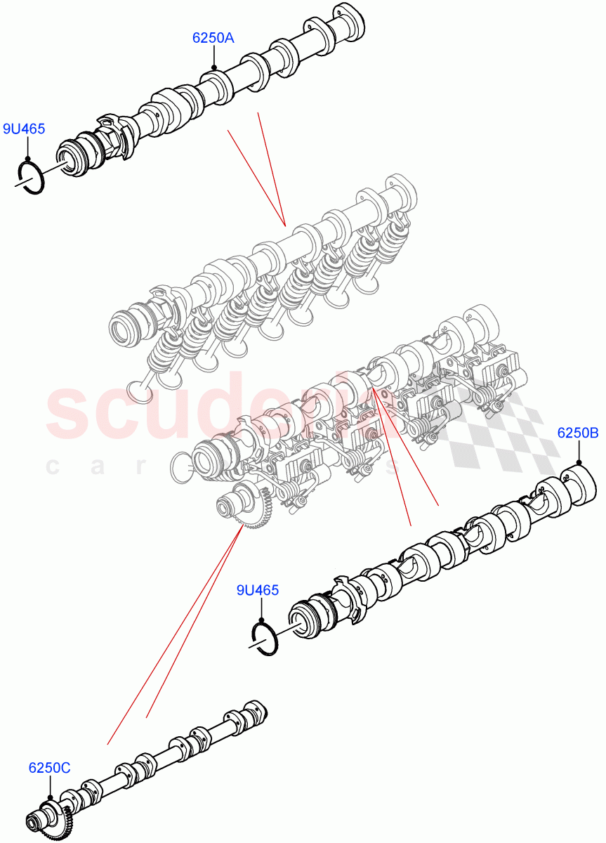 Camshaft (4.4 V8 Turbo Petrol (NC10)) of Land Rover Land Rover Range Rover (2022+) [4.4 V8 Turbo Petrol NC10]