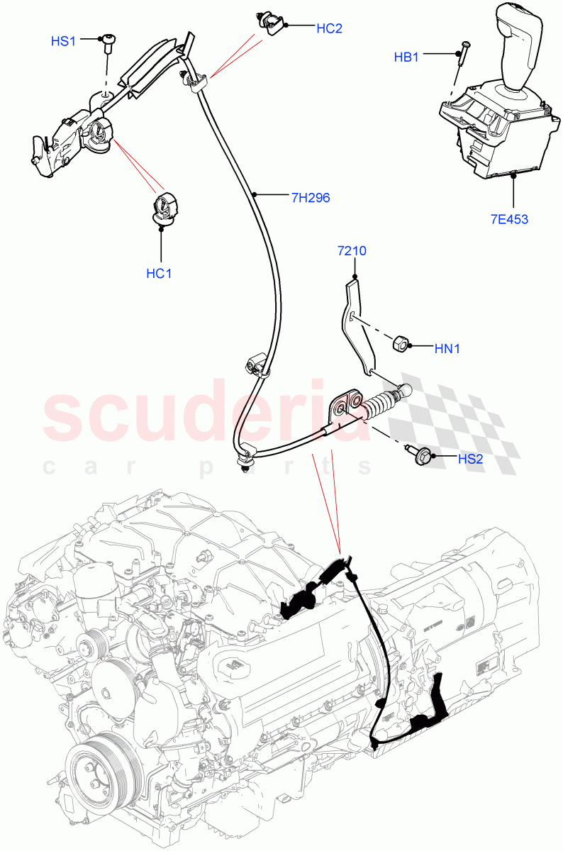 Gear Change-Automatic Transmission (3.0L DOHC GDI SC V6 PETROL, 8 Speed Auto Trans ZF 8HP45) ((V) FROMHA000001) of Land Rover Land Rover Range Rover Sport (2014+) [3.0 I6 Turbo Petrol AJ20P6]