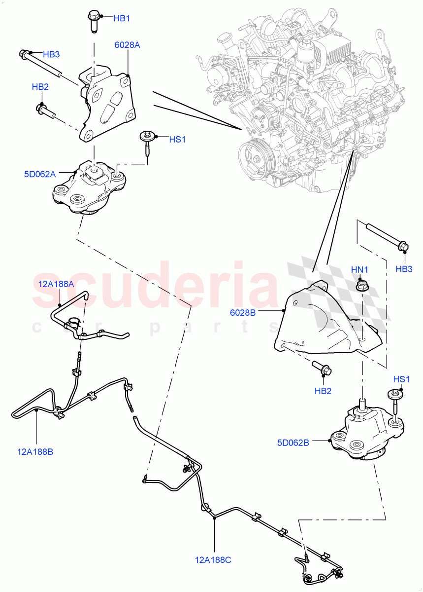 Engine Mounting (4.4L DOHC DITC V8 Diesel) of Land Rover Land Rover Range Rover Sport (2014+) [3.0 I6 Turbo Diesel AJ20D6]
