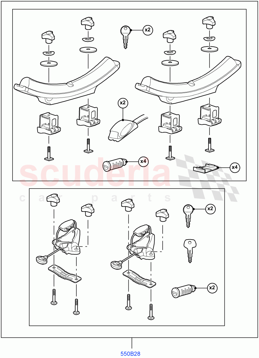 Accessory Roof Rack Mounting Kits (Canoe Carrier) ((V) FROMAA000001) of Land Rover Land Rover Discovery 4 (2010-2016) [3.0 DOHC GDI SC V6 Petrol]