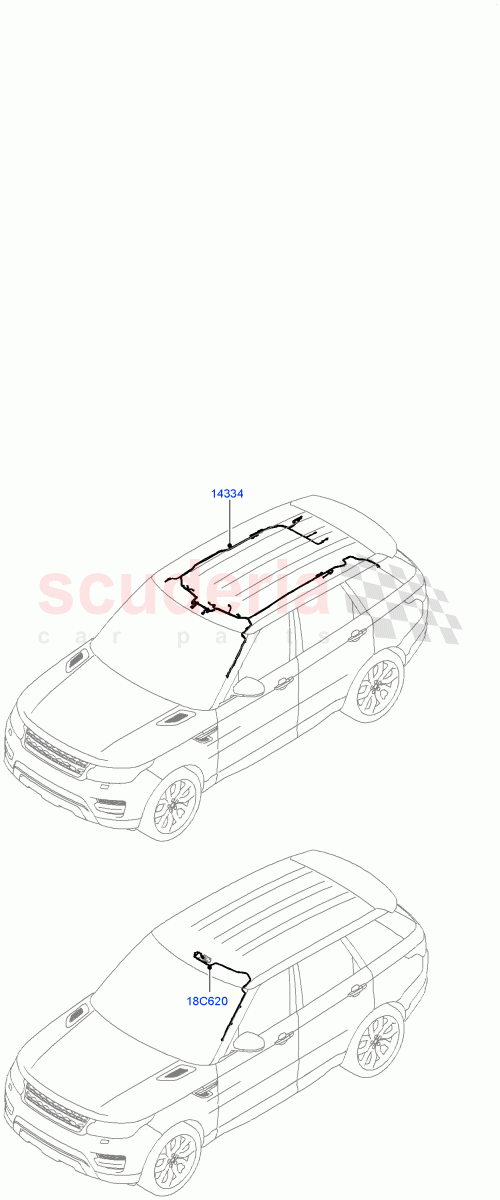 Electrical Wiring - Body And Rear (Roof) of Land Rover Land Rover Range Rover Sport (2014+) [3.0 DOHC GDI SC V6 Petrol]