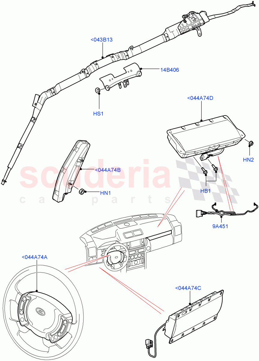 Airbag System (Airbag Modules) (Less Armoured) ((V) FROMAA000001) of Land Rover Land Rover Range Rover (2010-2012) [4.4 DOHC Diesel V8 DITC]