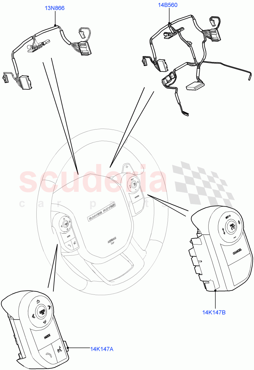 Switches (Steering Wheel) of Land Rover Land Rover Range Rover Sport (2014+) [3.0 DOHC GDI SC V6 Petrol]