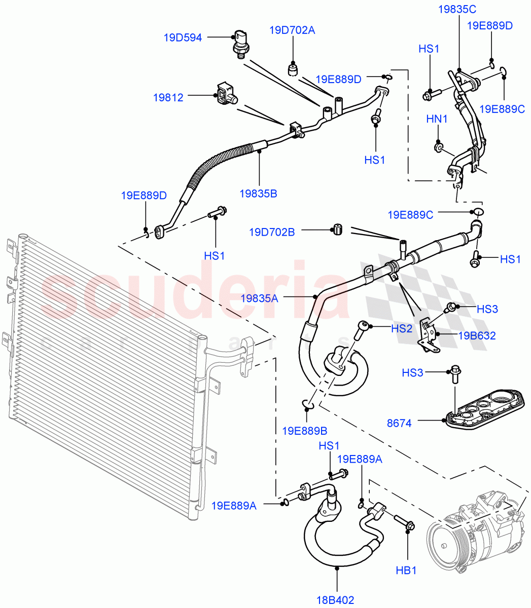 Air Conditioning System (3.6L V8 32V DOHC EFi Diesel Lion) ((V) FROMAA000001) of Land Rover Land Rover Range Rover Sport (2010-2013) [3.0 Diesel 24V DOHC TC]