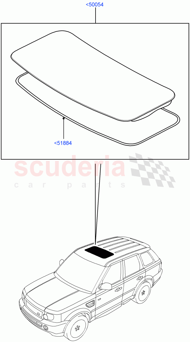 Sliding Roof Panel (Power Tilt/Slide Sun Roof) ((V) FROMAA000001) of Land Rover Land Rover Range Rover Sport (2010-2013) [5.0 OHC SGDI SC V8 Petrol]