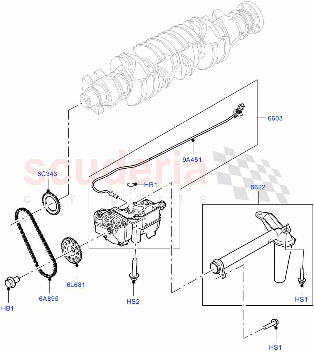 Oil Pump (3.0L AJ20D6 Diesel High) ((V) FROMLA000001) of Land Rover Land Rover Range Rover (2012-2021) [3.0 I6 Turbo Diesel AJ20D6]