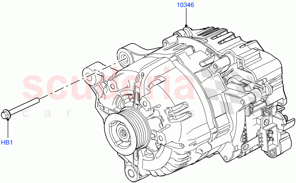 Alternator And Mountings (Electric Engine Battery-MHEV) ((V) FROMMA000001) of Land Rover Land Rover Range Rover Velar (2017+) [2.0 Turbo Diesel AJ21D4]