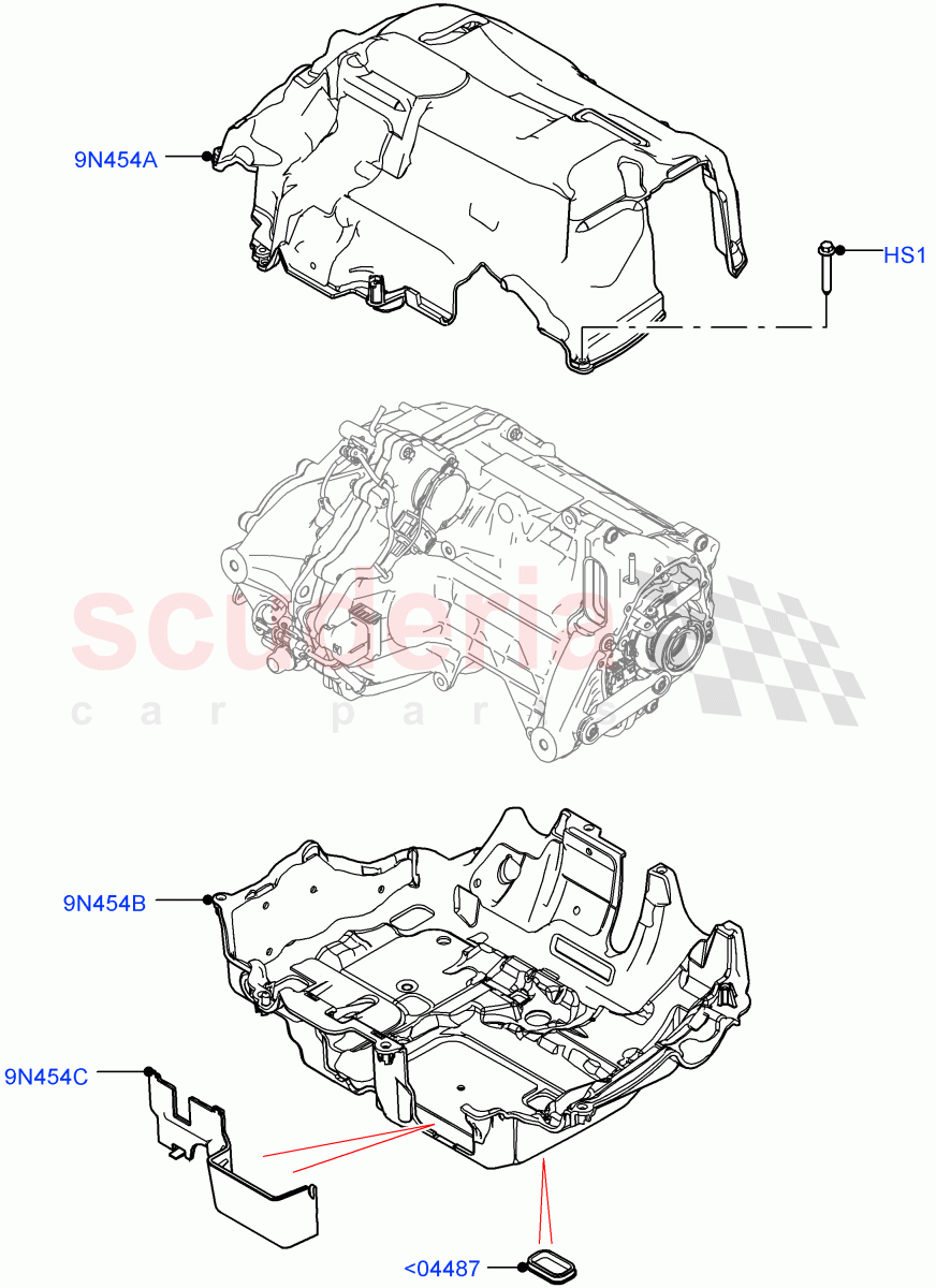 Rear Electric Drive Unit (Heatshields) (1.5L AJ20P3 Petrol High PHEV, Halewood (UK), All Wheel Drive) ((V) FROMLH000001) of Land Rover Land Rover Range Rover Evoque (2019+) [2.0 Turbo Petrol AJ200P]