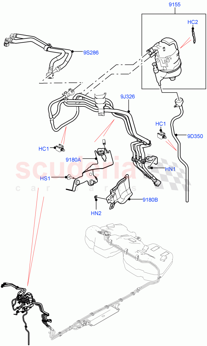 Fuel Lines (Front) (3.0 V6 D Gen2 Twin Turbo) of Land Rover Land Rover Range Rover Velar (2017+) [3.0 Diesel 24V DOHC TC]