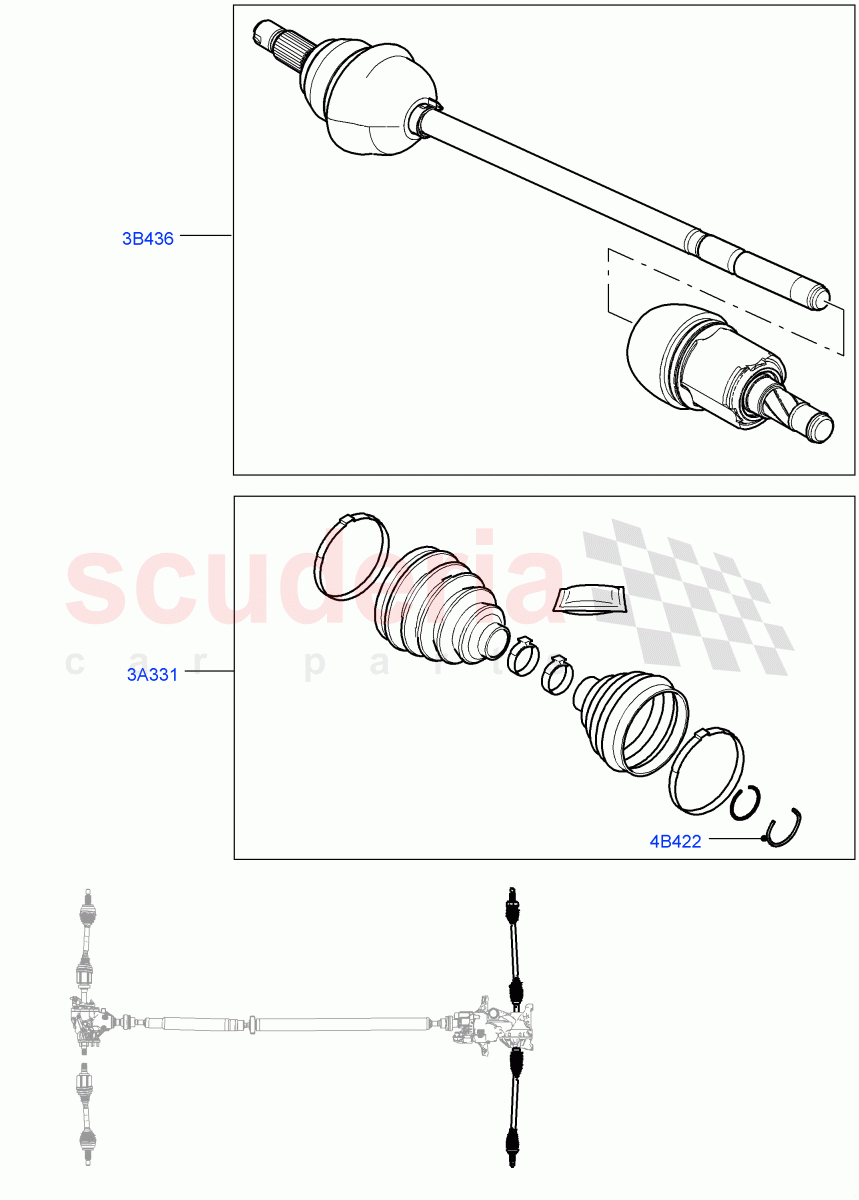 Drive Shaft - Rear Axle Drive (6 Speed Manual Trans M66 - AWD, Itatiaia (Brazil), 6 Speed Auto AWF21 AWD, 9 Speed Auto AWD) ((V) FROMGT000001) of Land Rover Land Rover Range Rover Evoque (2012-2018) [2.0 Turbo Petrol AJ200P]