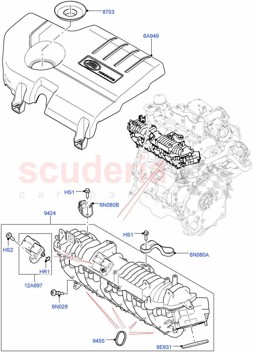 Inlet Manifold (2.0L I4 DSL MID DOHC AJ200, Itatiaia (Brazil)) ((V) FROMGT000001) of Land Rover Land Rover Discovery Sport (2015+) [2.0 Turbo Diesel]