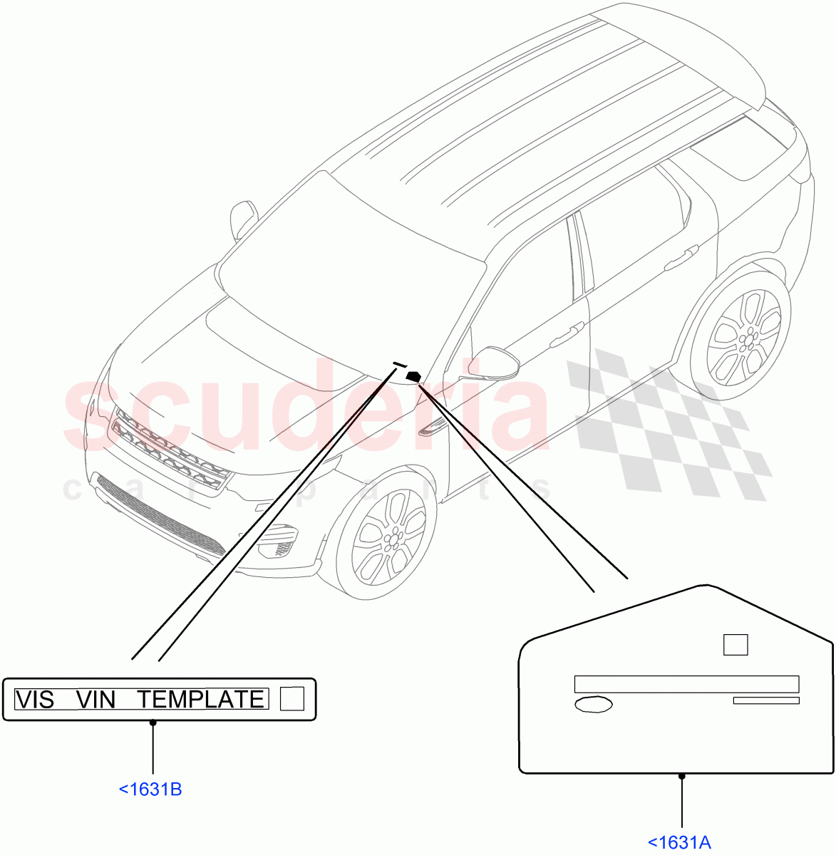 Labels (Windscreen) (Halewood (UK)) of Land Rover Land Rover Discovery Sport (2015+) [2.0 Turbo Diesel]