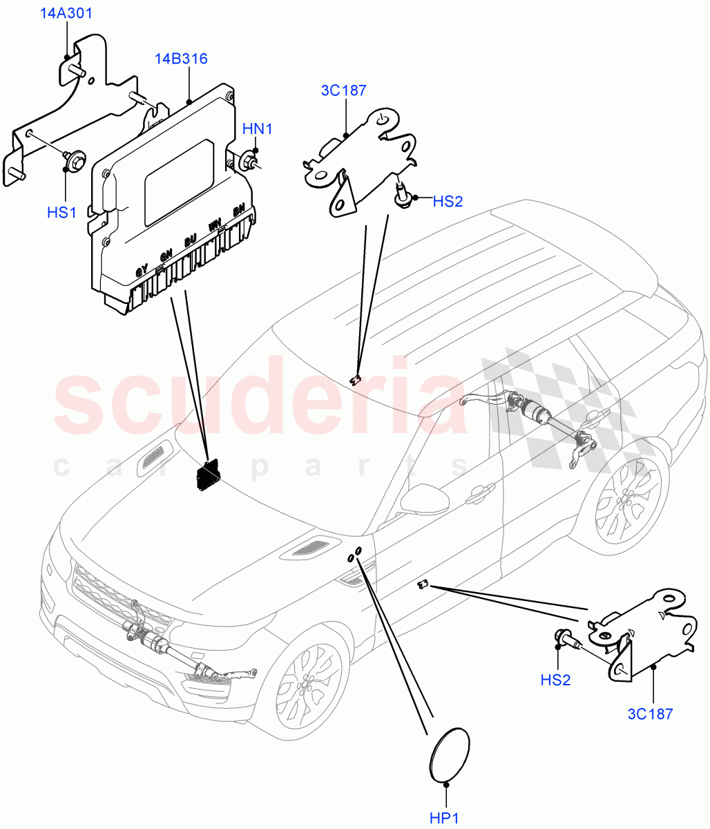 Active Anti-Roll Bar System (Controls/Electrics) (Sport Suspension w/ARC, Electronic Air Suspension With ACE) ((V) FROMKA000001) of Land Rover Land Rover Range Rover Sport (2014+) [3.0 I6 Turbo Petrol AJ20P6]
