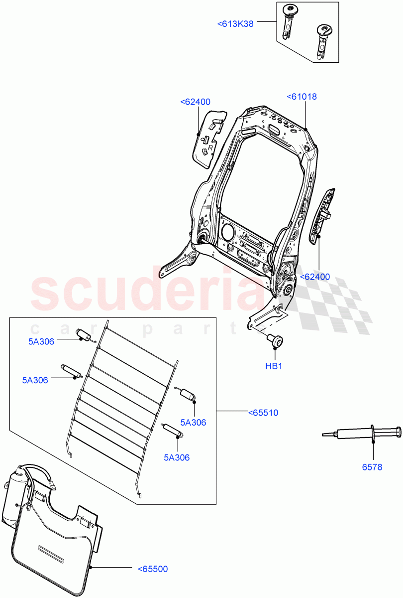 Front Seat Back (Changsu (China), Seat - Standard) ((V) FROMEG000001) of Land Rover Land Rover Range Rover Evoque (2012-2018) [2.2 Single Turbo Diesel]