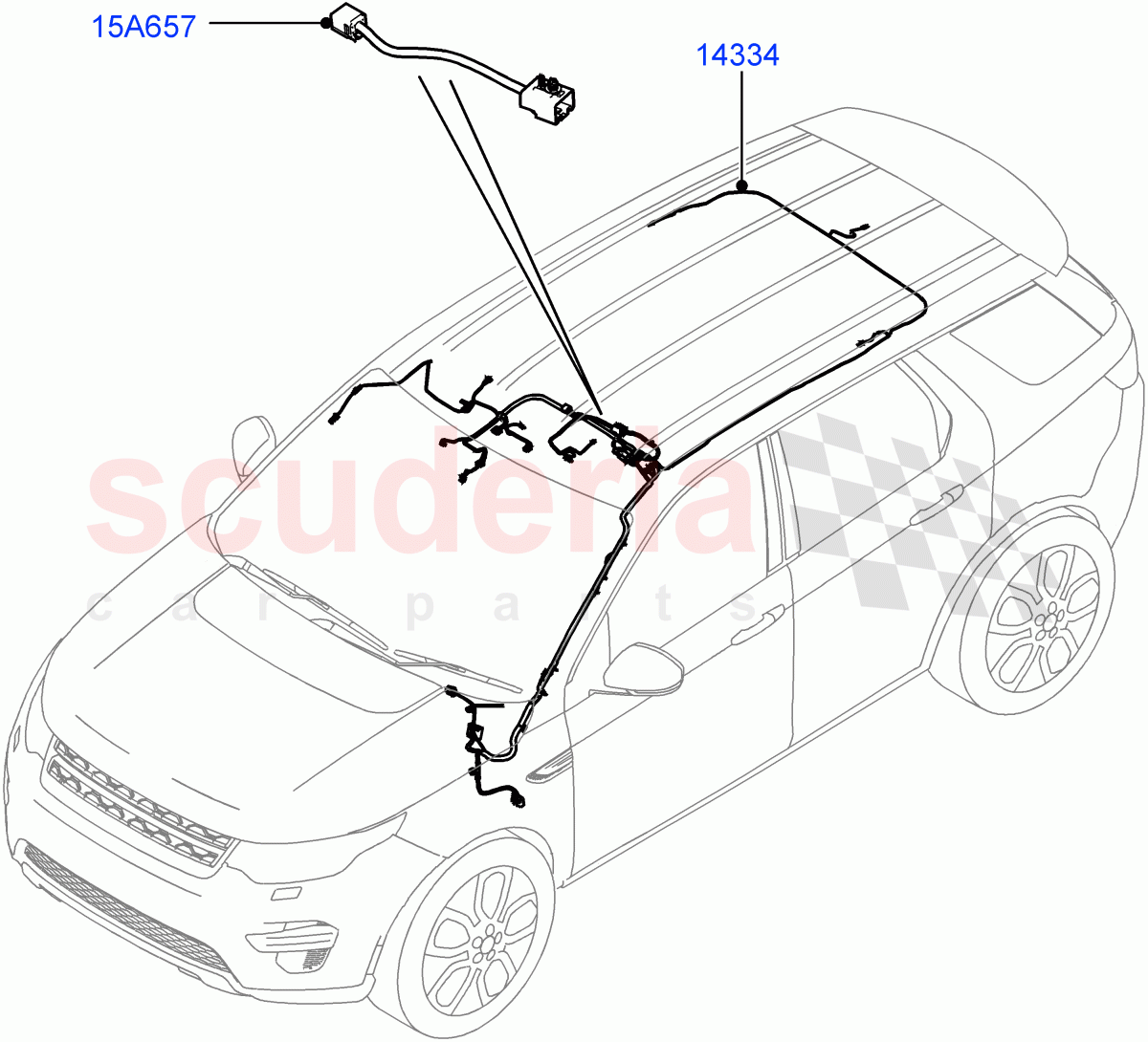 Electrical Wiring - Body And Rear (Roof) (Changsu (China)) ((V) FROMFG000001, (V) TOMG140568) of Land Rover Land Rover Discovery Sport (2015+) [1.5 I3 Turbo Petrol AJ20P3]