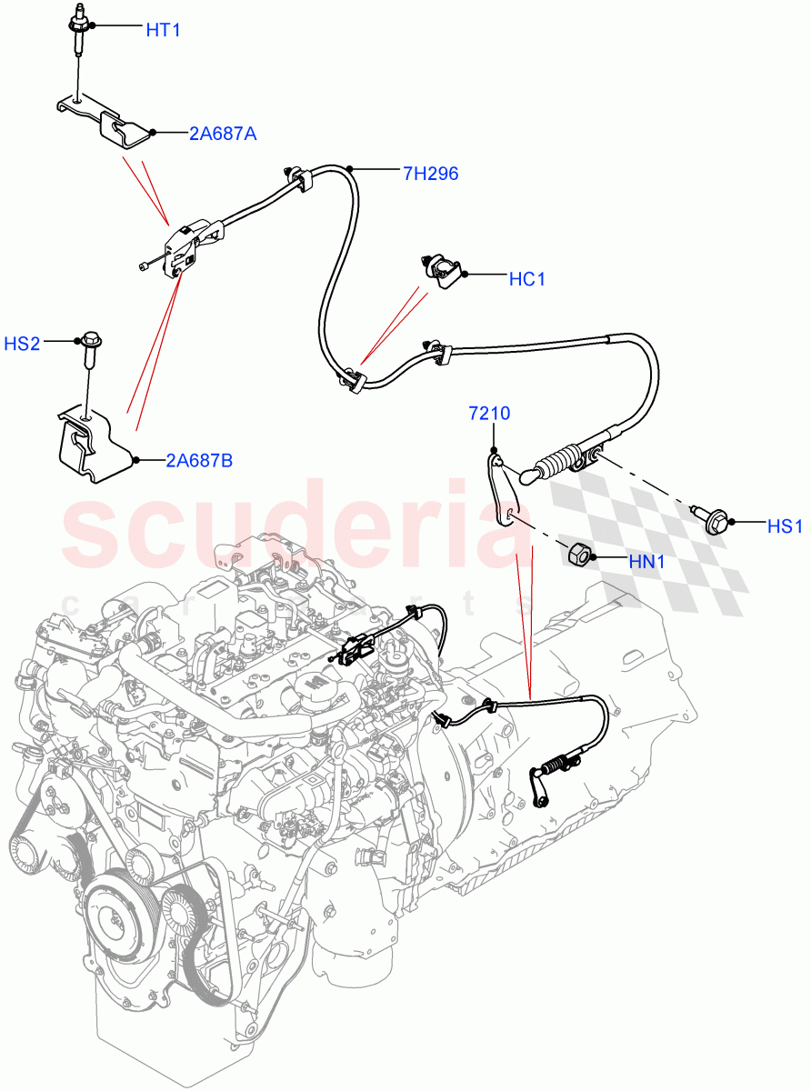 Gear Change-Automatic Transmission (2.0L I4 High DOHC AJ200 Petrol, 8 Speed Auto Trans ZF 8HP45, 2.0L I4 DSL HIGH DOHC AJ200, 2.0L I4 DSL MID DOHC AJ200, 2.0L I4 Mid DOHC AJ200 Petrol) ((V) FROMMA000001) of Land Rover Land Rover Range Rover Velar (2017+) [3.0 I6 Turbo Petrol AJ20P6]