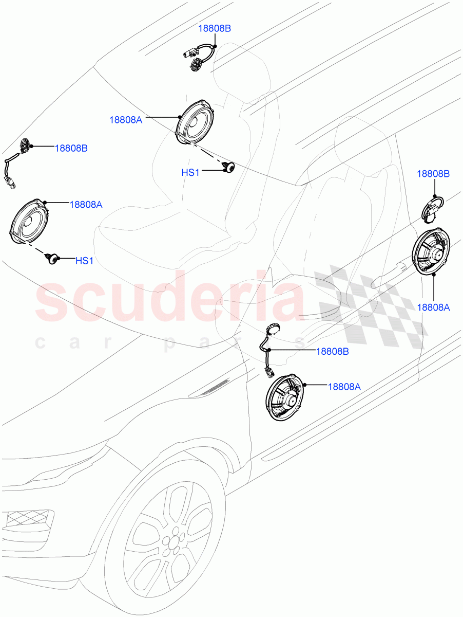 Speakers (Itatiaia (Brazil), Standard Audio (Base)) ((V) FROMGT000001) of Land Rover Land Rover Range Rover Evoque (2012-2018) [2.2 Single Turbo Diesel]