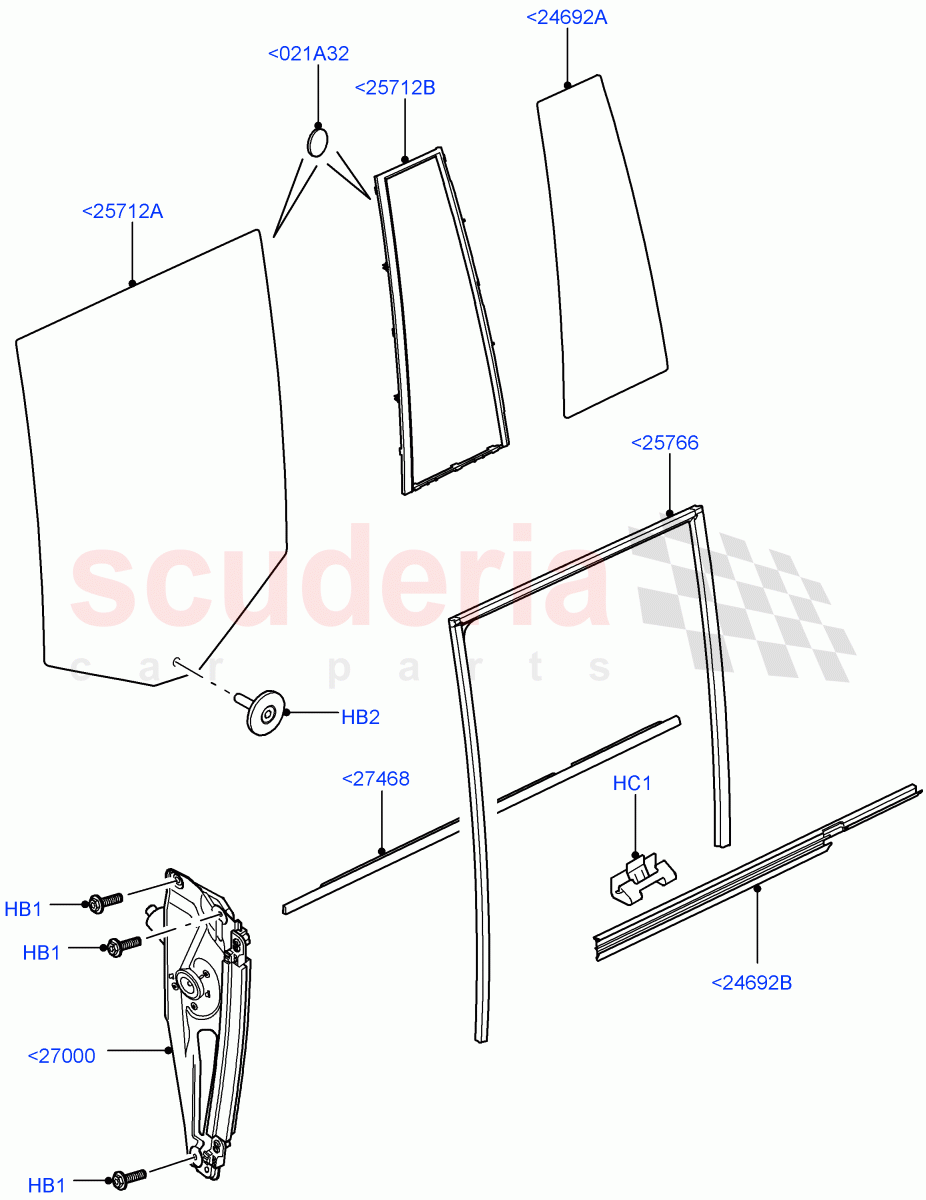 Rear Door Glass And Window Controls (Less Armoured) ((V) FROMAA000001) of Land Rover Land Rover Range Rover (2010-2012) [4.4 DOHC Diesel V8 DITC]