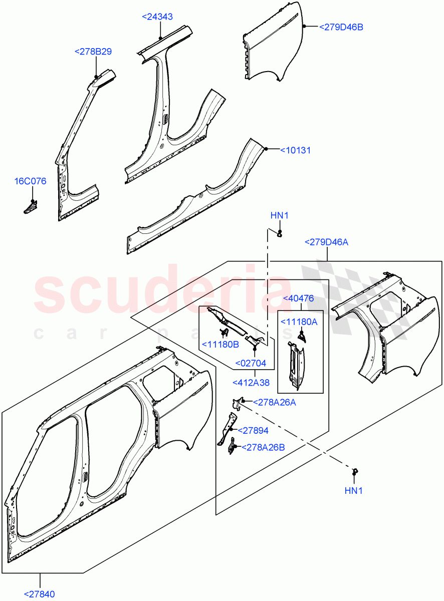 Side Panels - Outer (Standard Wheelbase) of Land Rover Land Rover Range Rover (2022+) [3.0 I6 Turbo Diesel AJ20D6]