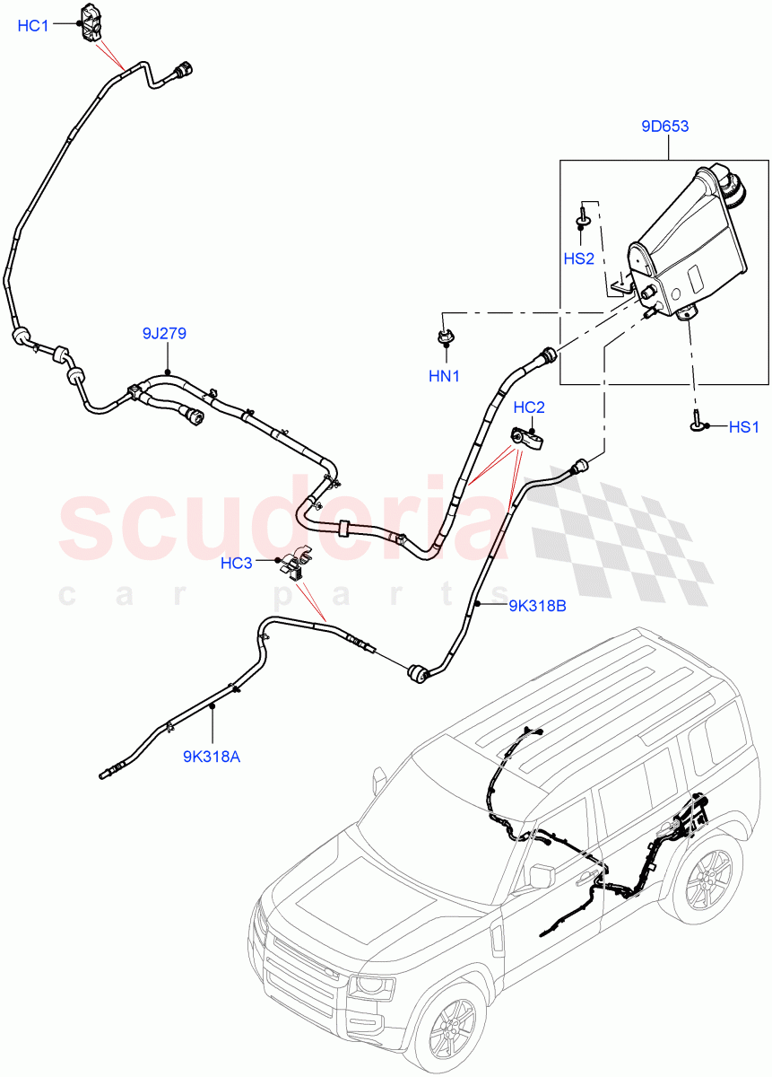Carbon Canister (Nitra Plant Build) (5.0 Petrol AJ133 DOHC CDA, Pet Tank W/O Leak Det - Std Filter) ((V) FROMM2000001) of Land Rover Land Rover Defender (2020+) [5.0 OHC SGDI SC V8 Petrol]