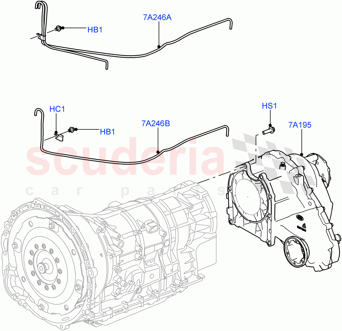 Transfer Drive Case (8 Speed Auto Trans ZF 8HP70 4WD, With 1 Speed Transfer Case, 8 Speed Auto Trans ZF 8HP45) ((V) FROMEA000001, (V) TOGA999999) of Land Rover Land Rover Range Rover (2012-2021) [5.0 OHC SGDI SC V8 Petrol]