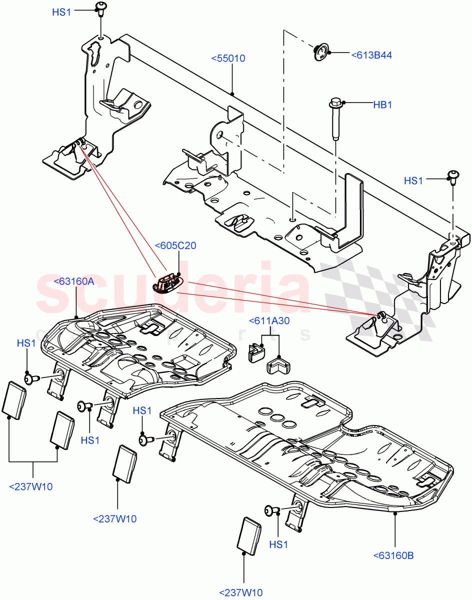 Rear Seat Base (Changsu (China), With 60/40 Split - Folding Rr Seat) ((V) FROMFG000001) of Land Rover Land Rover Discovery Sport (2015+) [2.2 Single Turbo Diesel]