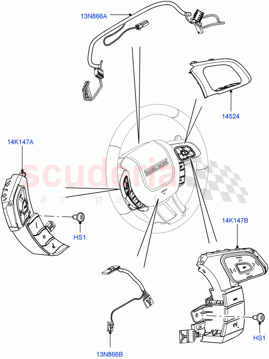 Switches (Steering Wheel) (Itatiaia (Brazil)) ((V) FROMGT000001) of Land Rover Land Rover Range Rover Evoque (2012-2018) [2.0 Turbo Petrol AJ200P]