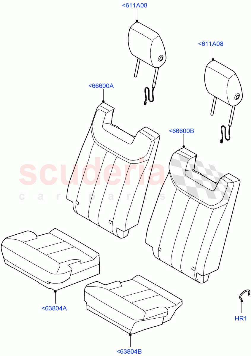 Rear Seat Covers (Semi Aniline Leather Perf, With Third Row Power Folding Seat) of Land Rover Land Rover Range Rover (2022+) [4.4 V8 Turbo Petrol NC10]