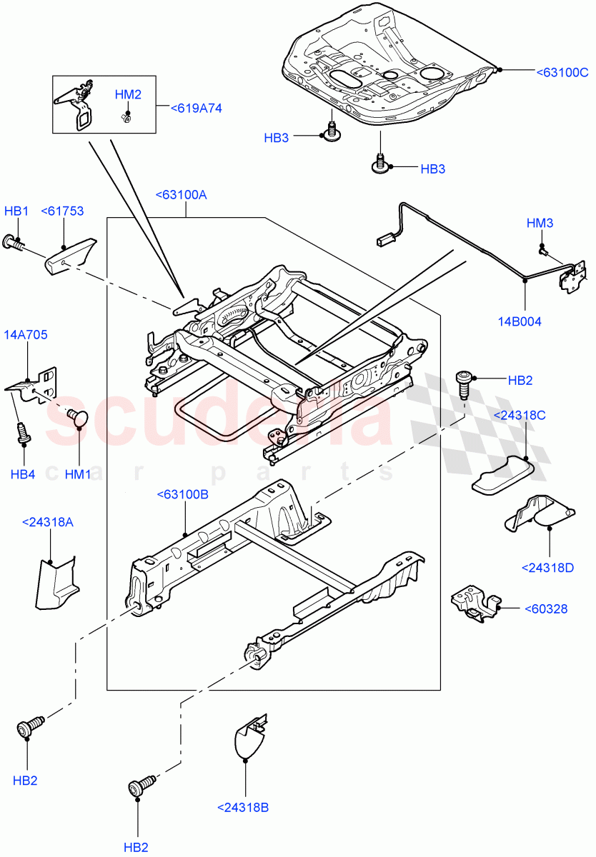 Front Seat Base (Manual Seat) ((V) FROMAA000001) of Land Rover Land Rover Discovery 4 (2010-2016) [3.0 Diesel 24V DOHC TC]