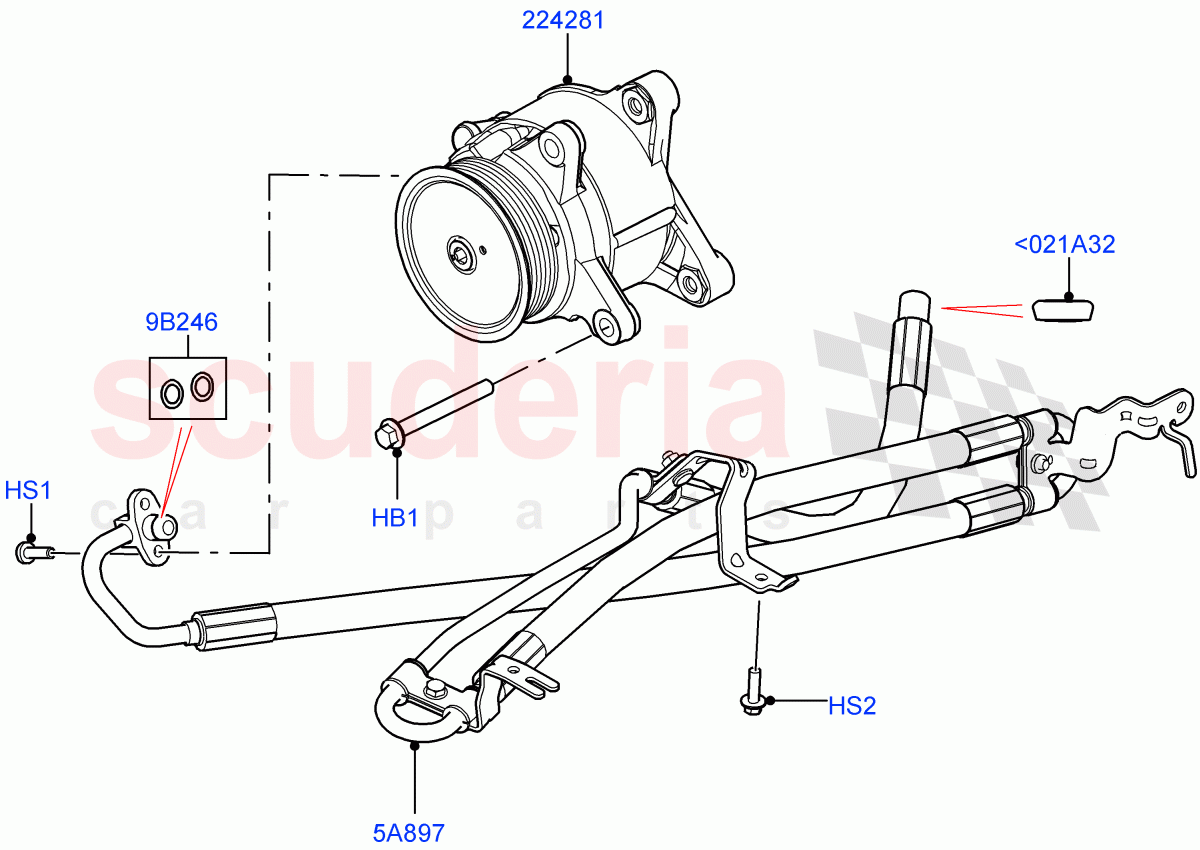 Active Anti-Roll Bar System (High Pressure Pipes, ARC Pump) (3.0L AJ20D6 Diesel High, Electronic Air Suspension With ACE, Sport Suspension w/ARC) ((V) FROMLA000001) of Land Rover Land Rover Range Rover Sport (2014+) [2.0 Turbo Petrol GTDI]