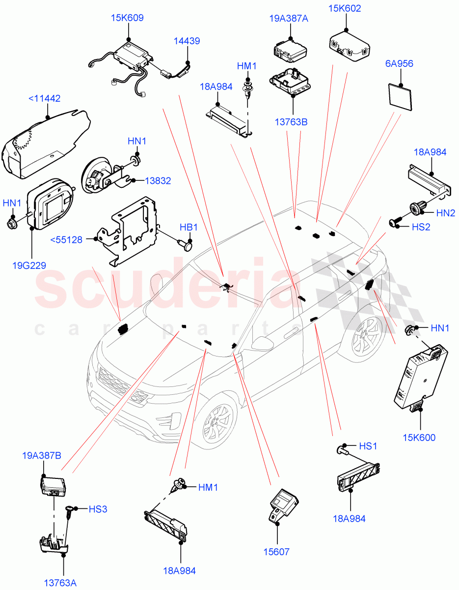 Anti-Theft Alarm Systems (Itatiaia (Brazil)) of Land Rover Land Rover Range Rover Evoque (2019+) [2.0 Turbo Petrol AJ200P]
