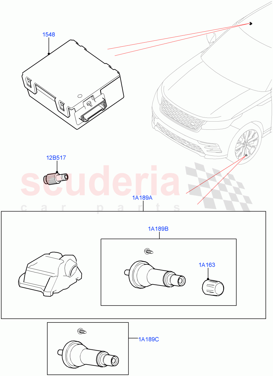 Tyre Pressure Monitor System ((V) FROMMA310797) of Land Rover Land Rover Range Rover Velar (2017+) [2.0 Turbo Diesel AJ21D4]