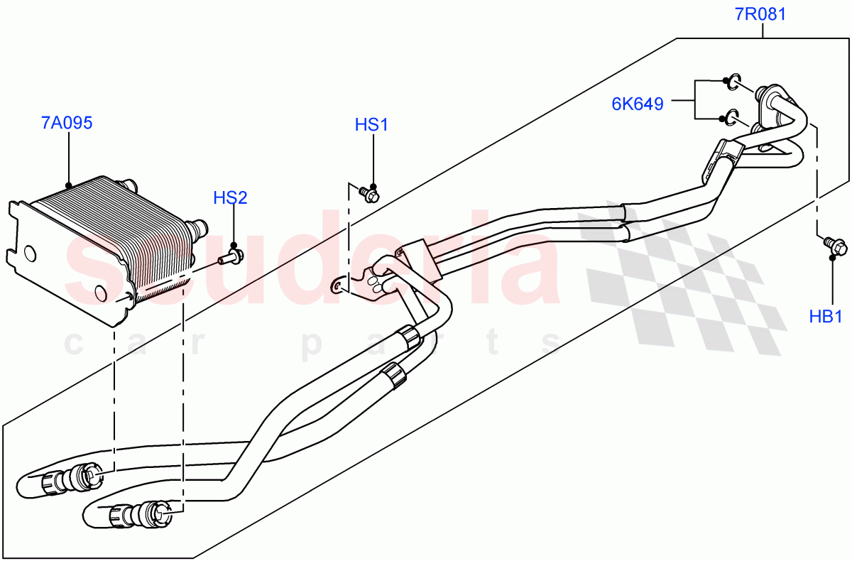 Transmission Cooling Systems (Solihull Plant Build) (3.0L DOHC GDI SC V6 PETROL, 8 Speed Auto Trans ZF 8HP45) ((V) FROMEA000001) of Land Rover Land Rover Discovery 5 (2017+) [3.0 I6 Turbo Diesel AJ20D6]
