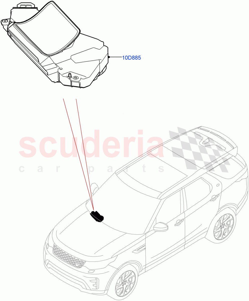 Head Up Display Module (Solihull Plant Build) (Head Up Display) ((V) FROMHA000001) of Land Rover Land Rover Discovery 5 (2017+) [2.0 Turbo Petrol AJ200P]