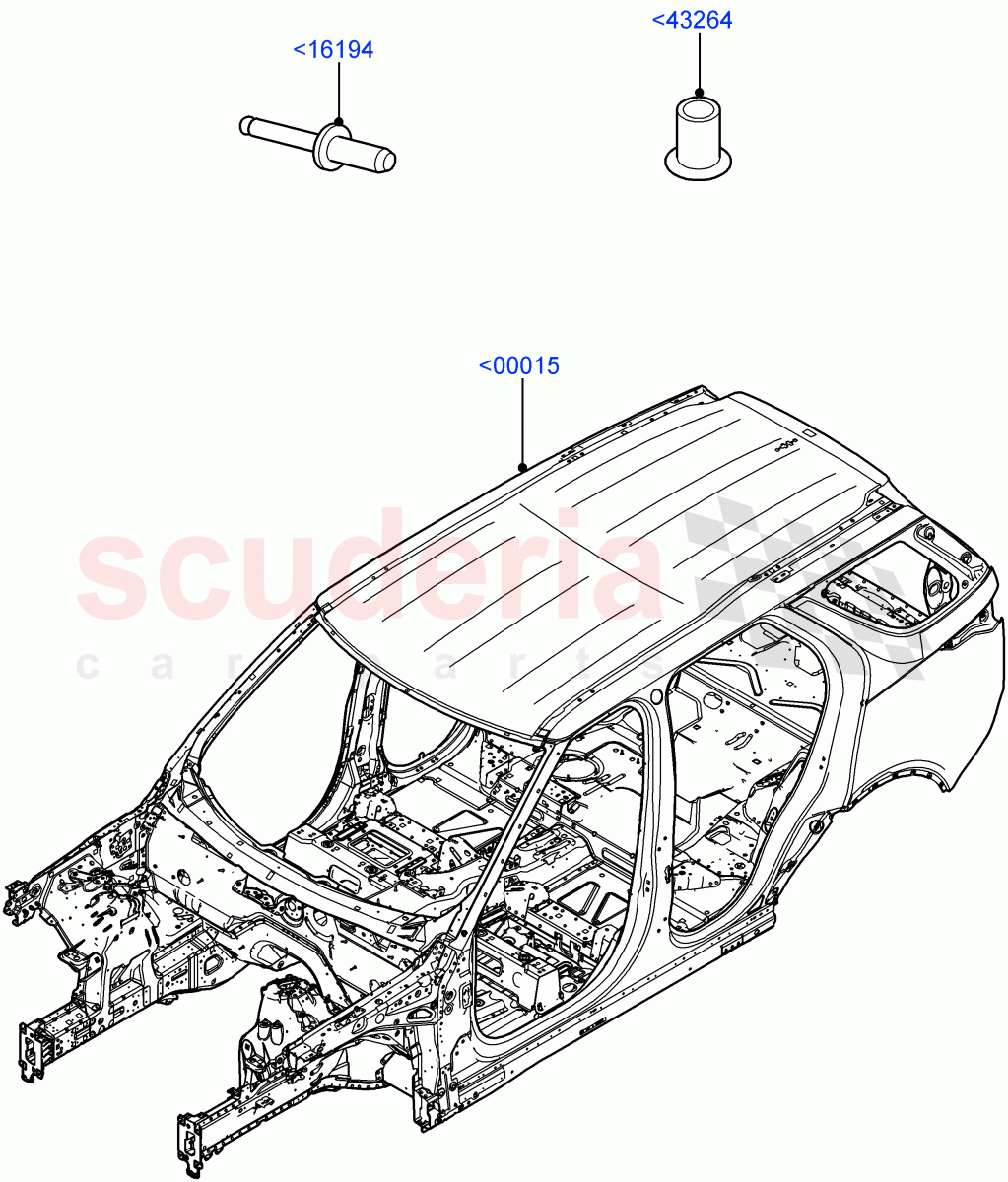Bodyshell (Nitra Plant Build) ((V) FROMK2000001) of Land Rover Land Rover Discovery 5 (2017+) [2.0 Turbo Petrol AJ200P]
