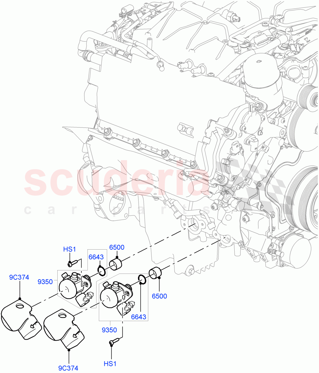 Fuel Injection Pump-Engine Mounted (Solihull Plant Build) (3.0L DOHC GDI SC V6 PETROL) ((V) FROMEA000001) of Land Rover Land Rover Range Rover Sport (2014+) [3.0 DOHC GDI SC V6 Petrol]