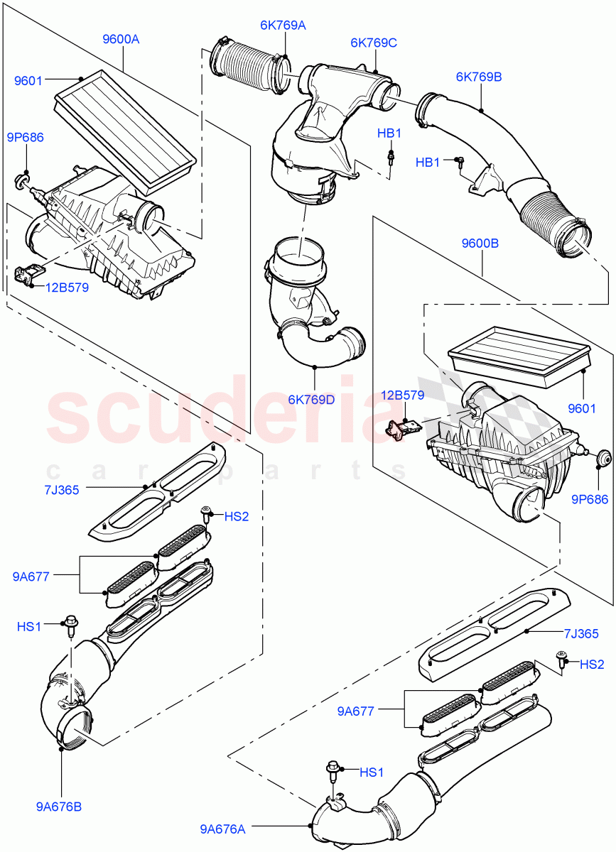 Air Cleaner (3.0L AJ20D6 Diesel High) ((V) FROMLA000001) of Land Rover Land Rover Range Rover (2012-2021) [3.0 I6 Turbo Diesel AJ20D6]