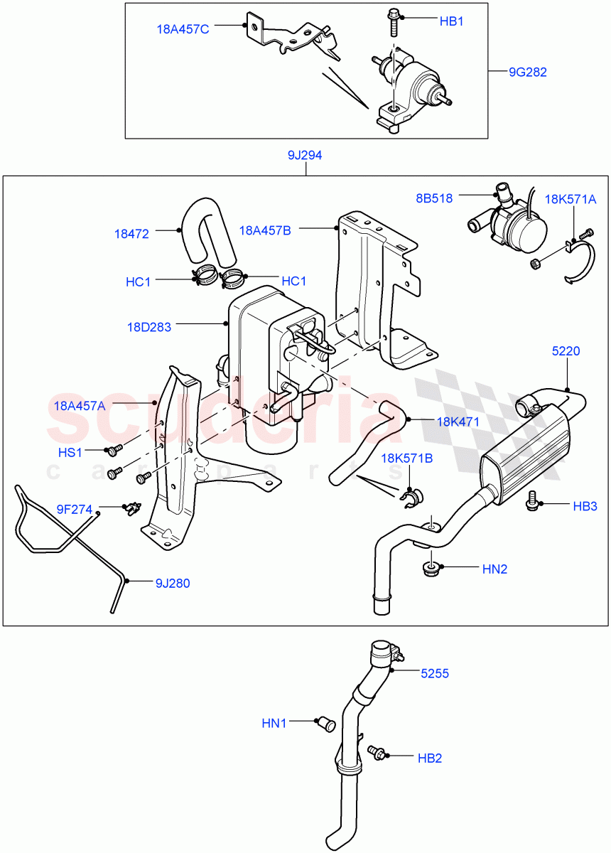 Auxiliary Fuel Fired Pre-Heater (Page B) (With Fuel Fired Heater) ((V) FROMAA000001) of Land Rover Land Rover Discovery 4 (2010-2016) [4.0 Petrol V6]