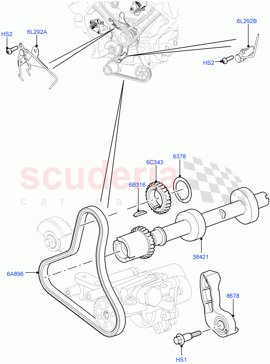 Timing Gear (Solihull Plant Build, Auxiliary Drive) (3.0L DOHC GDI SC V6 PETROL) ((V) FROMEA000001) of Land Rover Land Rover Range Rover (2012-2021) [3.0 DOHC GDI SC V6 Petrol]