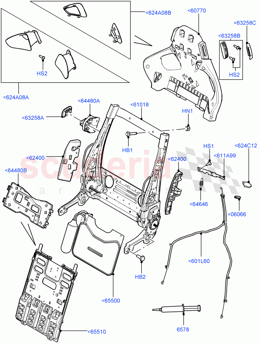 Front Seat Back (Halewood (UK), Seat - Premium, Passenger Seat-Premium) ((V) TOFH999999) of Land Rover Land Rover Range Rover Evoque (2012-2018) [2.2 Single Turbo Diesel]