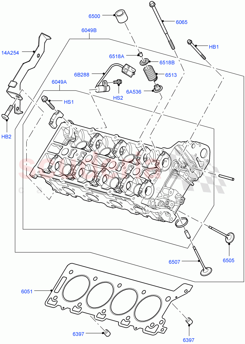 Cylinder Head (AJ Petrol 4.4 V8 EFI (220KW)) of Land Rover Land Rover Range Rover Sport (2005-2009) [4.4 AJ Petrol V8]