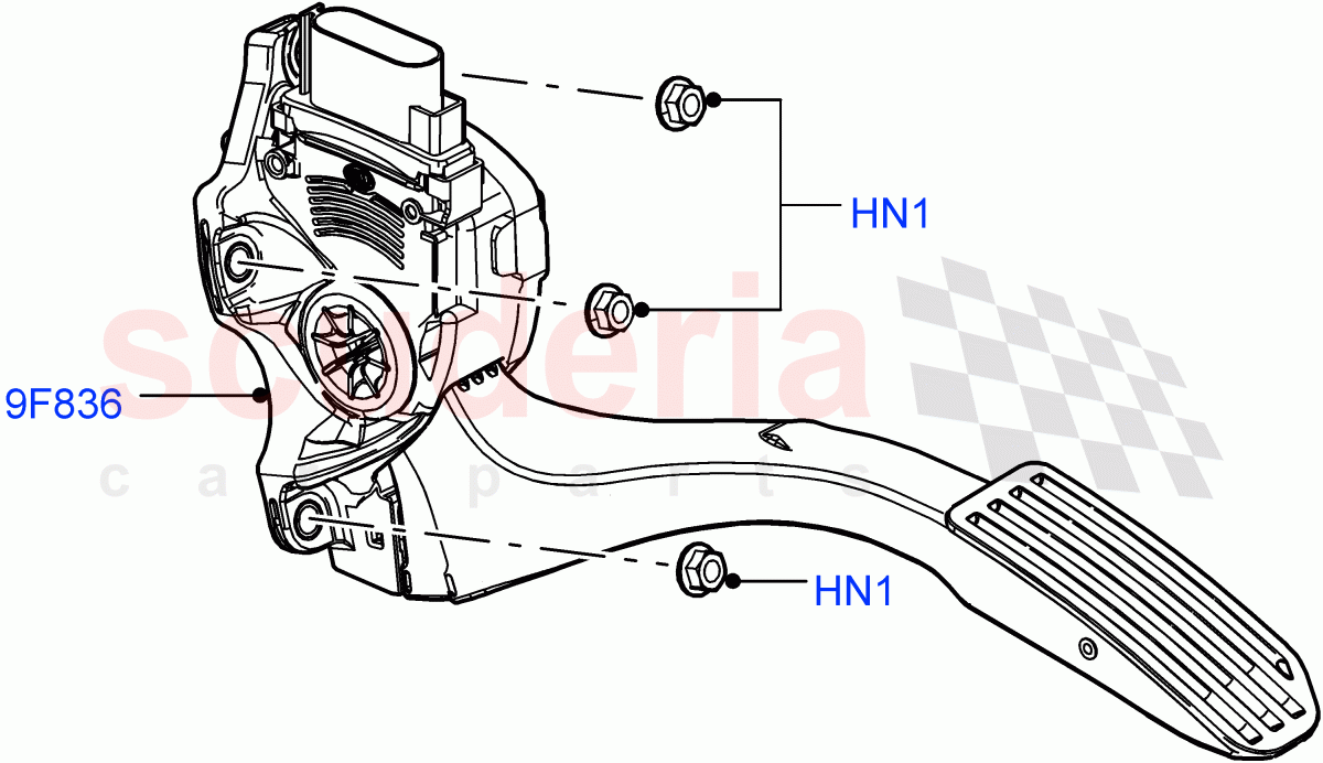 Accelerator/Injection Pump Controls (2.0L 16V TIVCT T/C 240PS Petrol, Itatiaia (Brazil)) ((V) FROMGT000001) of Land Rover Land Rover Range Rover Evoque (2012-2018) [2.0 Turbo Petrol GTDI]