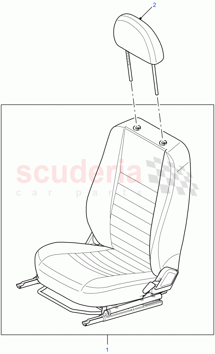 Front Seat - With Headrestraint (Taurus Leather, Defender Cloth / Leather) ((V) FROM7A000001) of Land Rover Land Rover Defender (2007-2016)