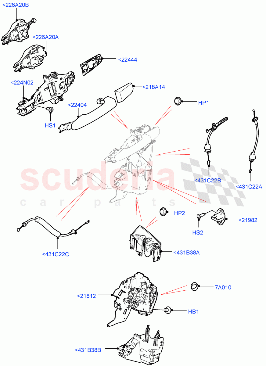 Front Door Lock Controls (Changsu (China)) ((V) FROMFG000001) of Land Rover Land Rover Discovery Sport (2015+) [2.0 Turbo Petrol AJ200P]
