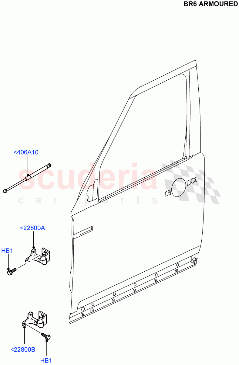 Front Doors, Hinges & Weatherstrips (With B6 Level Armouring) ((V) FROMAA000001) of Land Rover Land Rover Discovery 4 (2010-2016) [2.7 Diesel V6]