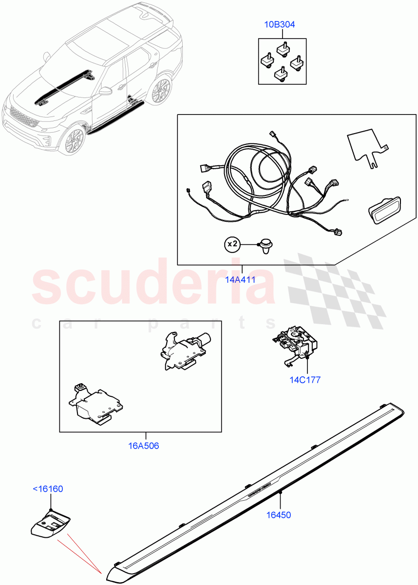 Side Steps And Tubes (Nitra Plant Build, Power Deployable) ((V) FROMK2000001) of Land Rover Land Rover Discovery 5 (2017+) [3.0 DOHC GDI SC V6 Petrol]